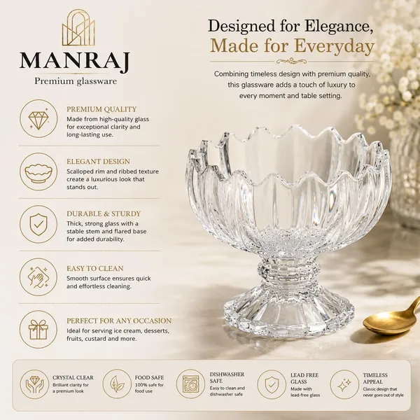 Manraj_Flower_Shape_Set_Of_6_For_Ice_Cream_Cup_(120Ml_Each)_-_Dessert_Bowls_For_Sweets_&_Pudding_Suitable_For_Ice_Cream_Bowl,_Serving_Bowl,_Dessert_Bowl_(Clear)