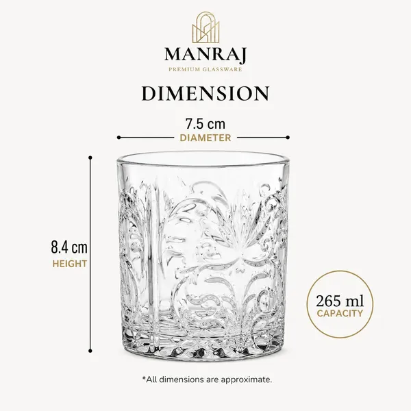 Manraj_Premium_Quality_Water/Juice_Glass_Set_Of_6_265Ml,_Flower_-_Drinking_Juice_Glasses_For_Cold_Drink,_Mojito,_Cocktail,_Everyday_Use