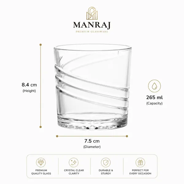 Manraj_Premium_Quality_Water/Juice_Glass_Set_Of_6_265Ml,_Crystal_Aura_-_Drinking_Juice_Glasses_For_Cold_Drink,_Mojito,_Everyday_Use