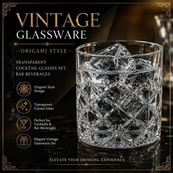 Manraj_Glass_Cups_Vintage_Glassware_Set_Of_6,_Origami_Style_Transparent_Cocktail_Glasses_Set,_Bar_Beverages_Ice_Coffee_Cup_Juice_Ripple_Drinkware,_225Ml_(Mj1016)
