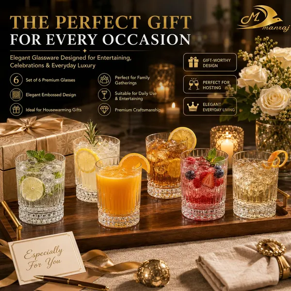 Manraj_Glass_Cups_Vintage_Glassware_Set_Of_6,_Origami_Style_Transparent_Cocktail_Glasses_Set,_Bar_Beverages_Ice_Coffee_Cup_Juice_Ripple_Drinkware,_225Ml_(Mj1018)