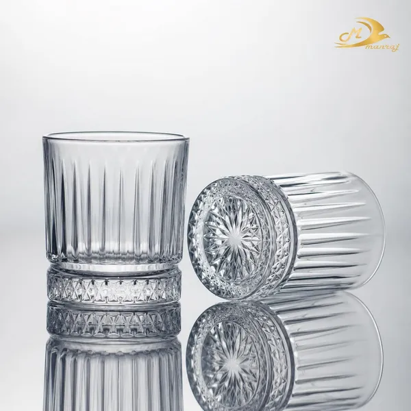 Manraj_Glass_Cups_Vintage_Glassware_Set_Of_6,_Origami_Style_Transparent_Cocktail_Glasses_Set,_Bar_Beverages_Ice_Coffee_Cup_Juice_Ripple_Drinkware,_225Ml_(Mj1018)