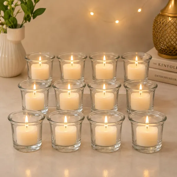 Manraj_Christmas_Candles_Holders_Tealight_Candle_Holder_Set_Of_12,Glass_Votive_Candle_Holders,Clear_Tea_Light_Holders_Bulk_For_Wedding_Holiday_Birthday_Party_Dinner_&_Home_Decor_(12,_Clear)