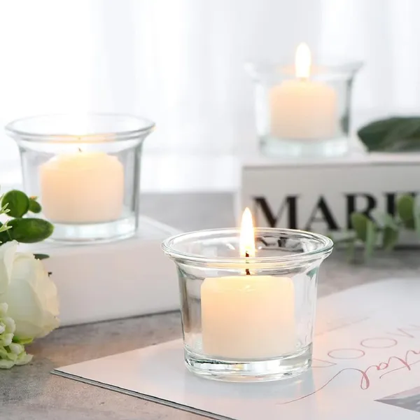 Manraj_Christmas_Candles_Holders_Tealight_Candle_Holder_Set_Of_12,Glass_Votive_Candle_Holders,Clear_Tea_Light_Holders_Bulk_For_Wedding_Holiday_Birthday_Party_Dinner_&_Home_Decor_(12,_Clear)