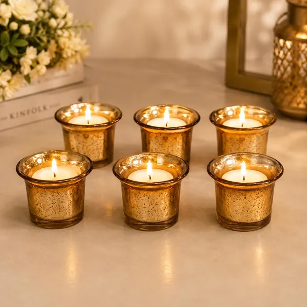 Tealight_Candle_Holder_Set_Of_6,Glass_Votive_Candle_Holders,Clear_Tea_Light_Holders_Bulk_For_Wedding_Holiday_Birthday_Party_Dinner_&_Home_Decor_(6,_Gold)