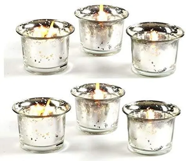 Manraj_Christmas_Candles_Holders_Tealight_Candle_Holder_Set_Of_6,Glass_Votive_Candle_Holders,Clear_Tea_Light_Holders_Bulk_For_Wedding_Holiday_Birthday_Party_Dinner_&_Home_Decor_(6,_Silver)
