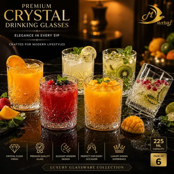 Manraj_Glass_Cups_Vintage_Glassware_Set_Of_6,_Origami_Style_Transparent_Cocktail_Glasses_Set,_Bar_Beverages_Ice_Coffee_Cup_Juice_Ripple_Drinkware,_225Ml_(_Mj1020_)