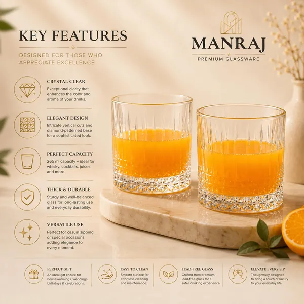Manraj_Premium_Quality_Water/Juice_Glass_Set_Of_6_265Ml,_Royale_Clear_-_Drinking_Juice_Glasses_For_Cold_Drink,_Mojito,_Everyday_Use