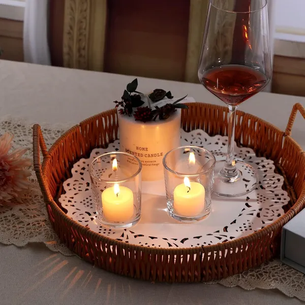 Manraj_Glass_Tealight_Candle_Holder_Set_Of_6,Glass_Votive_Candle_Holders,Clear_Tea_Light_Holders_Bulk_For_Wedding_Holiday_Birthday_Party_Dinner_&_Home_Decor_(6,_Clear)