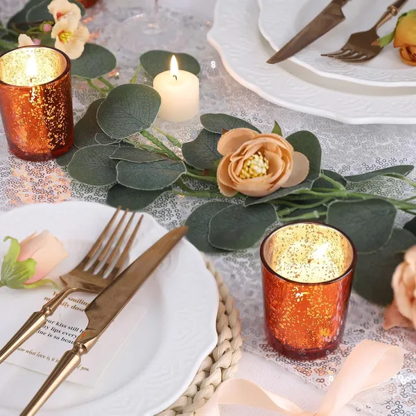 Manraj_Glass_Tealight_Candle_Holder_Set_Of_12,Glass_Votive_Candle_Holders,Clear_Tea_Light_Holders_Bulk_For_Wedding_Holiday_Birthday_Party_Dinner_&_Home_Decor_(12,_Copper)
