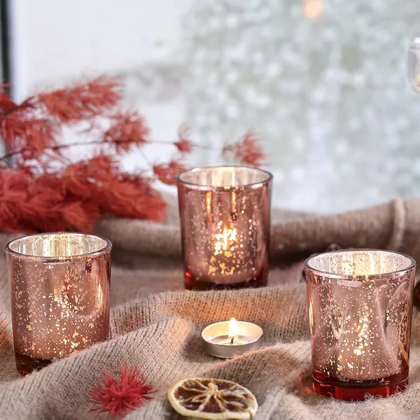 Manraj_Glass_Tealight_Candle_Holder_Set_Of_12,Glass_Votive_Candle_Holders,Clear_Tea_Light_Holders_Bulk_For_Wedding_Holiday_Birthday_Party_Dinner_&_Home_Decor_(12,_Copper)