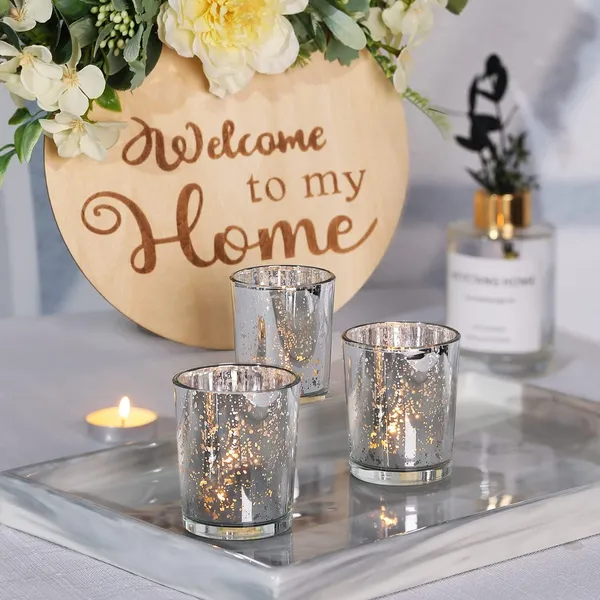 Manraj_Glass_Tealight_Candle_Holder_Set_Of_12,Glass_Votive_Candle_Holders,Clear_Tea_Light_Holders_Bulk_For_Wedding_Holiday_Birthday_Party_Dinner_&_Home_Decor_(12,_Silver)
