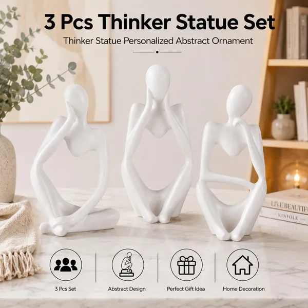 Manraj_3_Pcs_Thinker_Statue_Set,_Thinker_Statue_Personalized_Abstract_Ornament_For_Office_Living_Room_Desk_Room_Decor_(White)