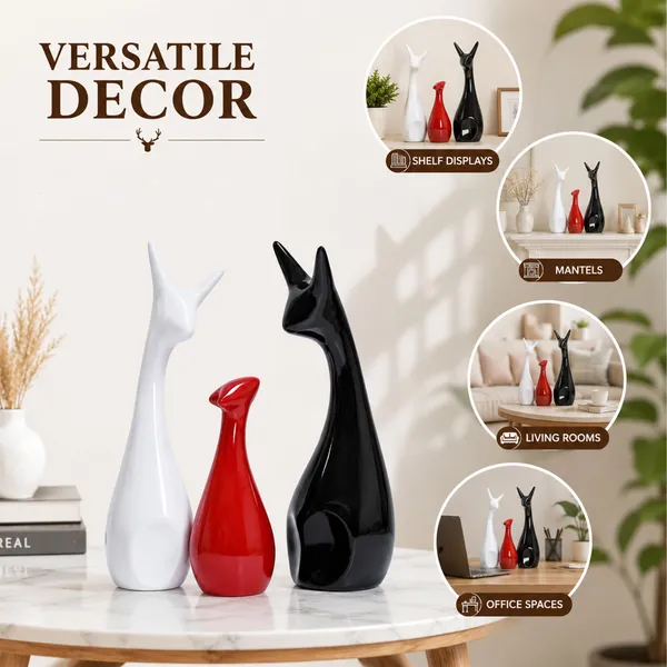 Manraj_Ceramic_Deer_Figurine_For_Home_Decor_-_Lucky_Deer_Ceramic_Figures,_Set_Of_3,_Piano_Finish,_Red_Black_White_Stylish_And_Modern_Home_Decor_Accent_Piece