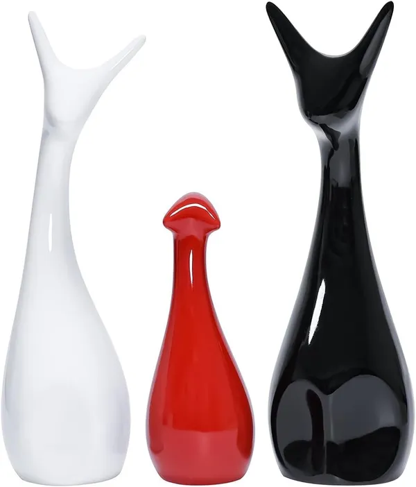 Manraj_Ceramic_Deer_Figurine_For_Home_Decor_-_Lucky_Deer_Ceramic_Figures,_Set_Of_3,_Piano_Finish,_Red_Black_White_Stylish_And_Modern_Home_Decor_Accent_Piece