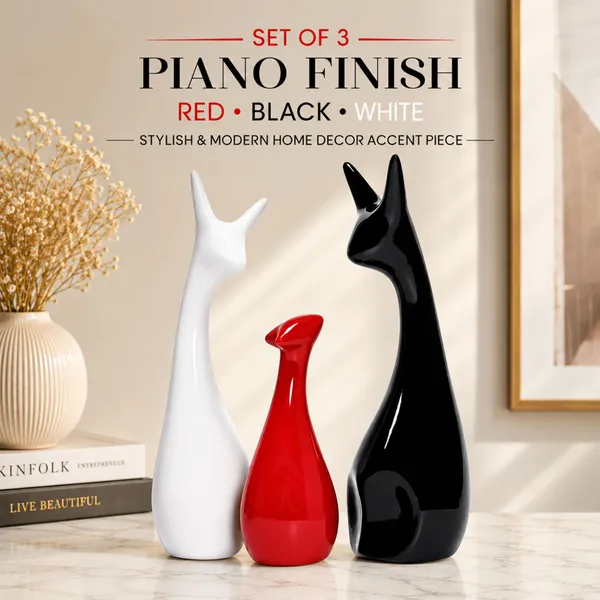 Manraj_Ceramic_Deer_Figurine_For_Home_Decor_-_Lucky_Deer_Ceramic_Figures,_Set_Of_3,_Piano_Finish,_Red_Black_White_Stylish_And_Modern_Home_Decor_Accent_Piece