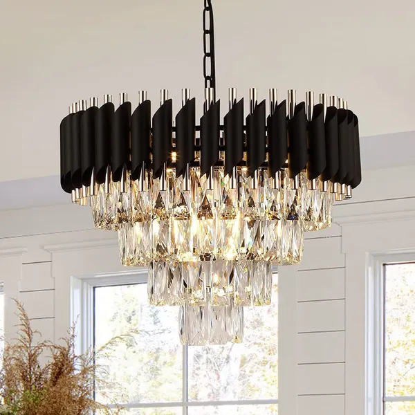 Manraj_Modern_Crystal_Chandelier,_500_Mm_Round,_3-Tier_Black_And_Gold,_K9_Crystal_Ceiling_Light_Fixture_For_Living_Room_And_Hallway_(Black_&_Gold,_500Mm)