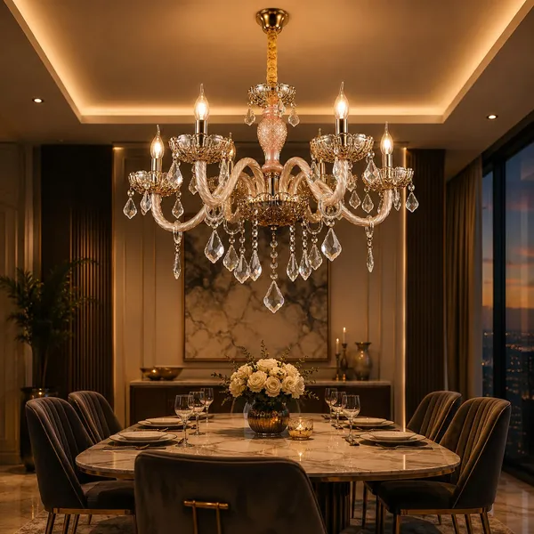 Manraj_5-Light_Crystal_Glass_Chandelier,_48_Cm_Width,_150_Cm_Adjustable_Height,_Modern_Italian_Design_(Clear,_5_Lights)