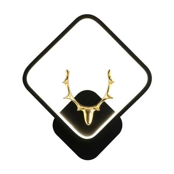 Manraj_Deer_Led_Wall_Light_With_Deer_Design,_3-Colour_Changing_Mode,_Black_Square_Frame,_Modern_Decorative_Sconce_Wall_Lamps_(Square,_2)