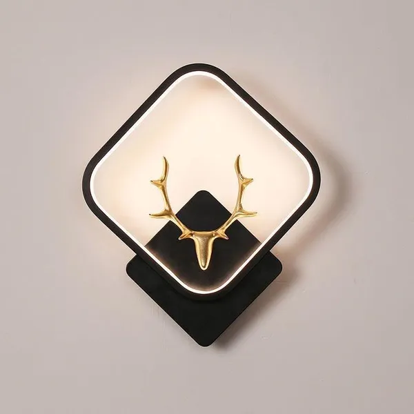 Manraj_Deer_Led_Wall_Light_With_Deer_Design,_3-Colour_Changing_Mode,_Black_Square_Frame,_Modern_Decorative_Sconce_Wall_Lamps_(Square,_2)