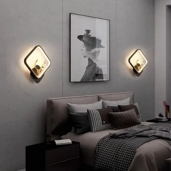 Manraj_Deer_Led_Wall_Light_With_Deer_Design,_3-Colour_Changing_Mode,_Black_Square_Frame,_Modern_Decorative_Sconce_Wall_Lamps_(Square,_2)
