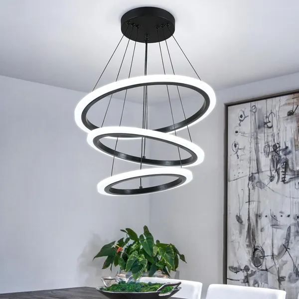Modern_Led_Chandelier,_Acrylic_3-Ring_Design,_Ring_Flush_Mount_Chandelier_With_Adjustable_Hanging_Cord_Pendant_Light_Fixture,_For_Dining_Living_Room_Bedroom_(_Black_)