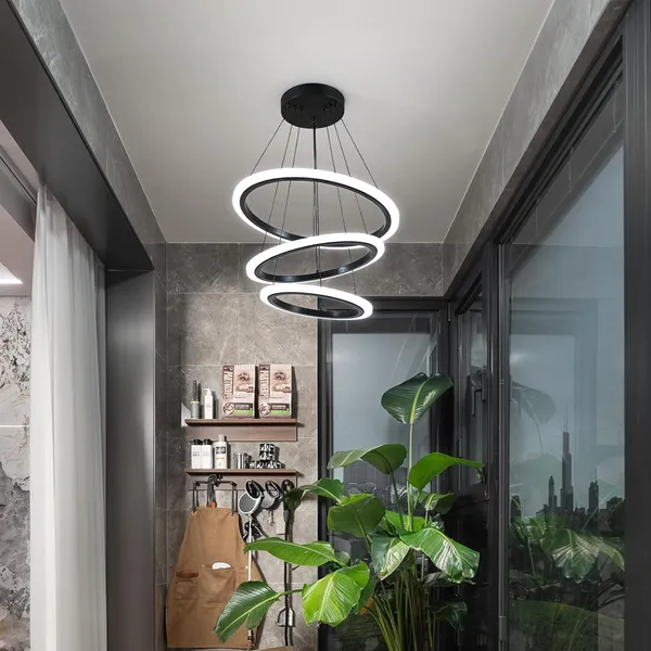 Modern_Led_Chandelier,_Acrylic_3-Ring_Design,_Ring_Flush_Mount_Chandelier_With_Adjustable_Hanging_Cord_Pendant_Light_Fixture,_For_Dining_Living_Room_Bedroom_(_Black_)