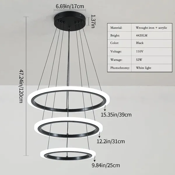 Modern_Led_Chandelier,_Acrylic_3-Ring_Design,_Ring_Flush_Mount_Chandelier_With_Adjustable_Hanging_Cord_Pendant_Light_Fixture,_For_Dining_Living_Room_Bedroom_(_Black_)