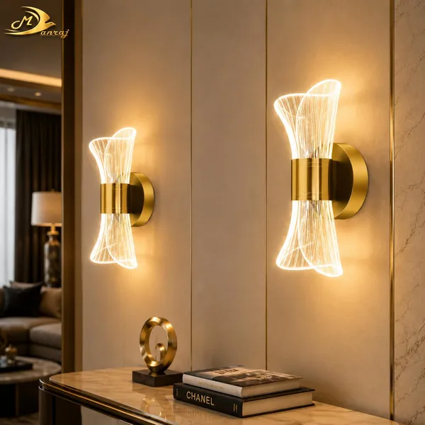 Manraj_Curvy_Style_Led_Wall_Light_With_3_Color_Modes_|_Modern_Acrylic_Wall_Sconce_Lamp_For_Living_Room,_Bedroom,_Hallway_&_Home_Decor_|_Gold_Finish_(23_Cm)_(Pack_Of_2,_Curvy)