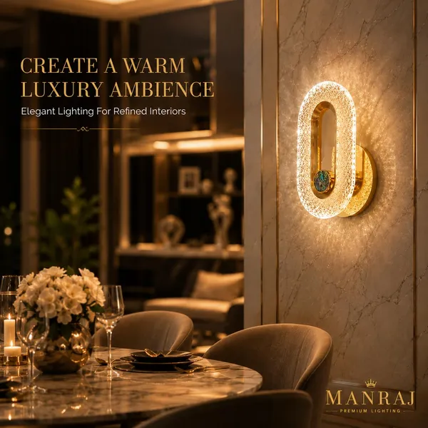 Manraj_Curvy_Style_2_Led_Wall_Light_With_3_Color_Modes_|_Modern_Acrylic_Wall_Sconce_Lamp_For_Living_Room,_Bedroom,_Hallway_&_Home_Decor_|_Gold_Finish_(23_Cm)_(Pack_Of_2,_Oval_Crystal)