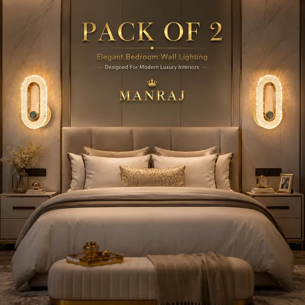 Manraj_Curvy_Style_2_Led_Wall_Light_With_3_Color_Modes_|_Modern_Acrylic_Wall_Sconce_Lamp_For_Living_Room,_Bedroom,_Hallway_&_Home_Decor_|_Gold_Finish_(23_Cm)_(Pack_Of_2,_Oval_Crystal)
