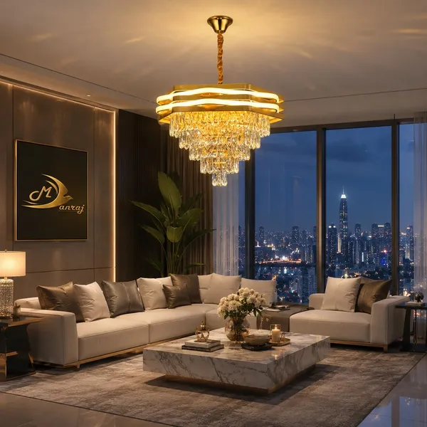 Manraj_Modern_Luxury_Crystal_Led_Chandelier_For_Living_Room,_Gold_Finish_Ceiling_Light_With_Premium_K9_Crystals,_Warm_Led_Chandelier_For_Dining_Room,_Bedroom_&_Luxury_Interior_Décor_(400Mm)