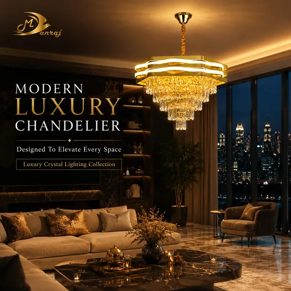 Manraj_Modern_Luxury_Crystal_Led_Chandelier_For_Living_Room,_Gold_Finish_Ceiling_Light_With_Premium_K9_Crystals,_Warm_Led_Chandelier_For_Dining_Room,_Bedroom_&_Luxury_Interior_Décor_(400Mm)