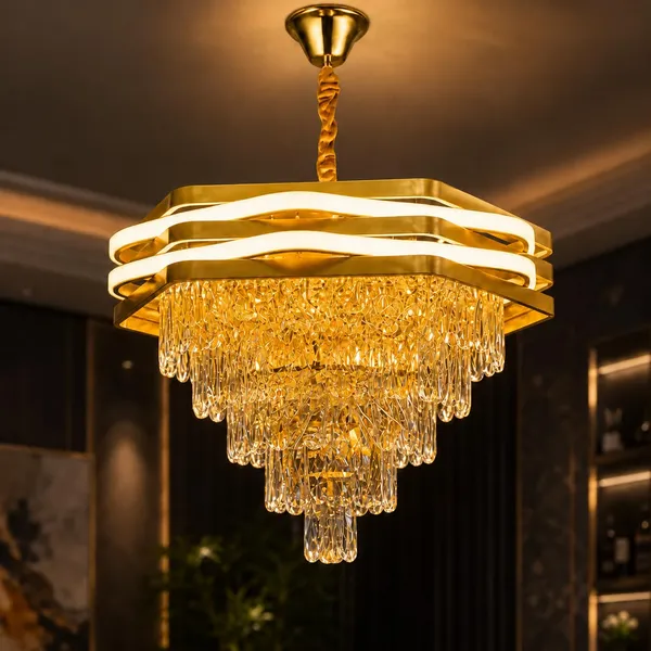 Manraj_Modern_Luxury_Crystal_Led_Chandelier_For_Living_Room,_Gold_Finish_Ceiling_Light_With_Premium_K9_Crystals,_Warm_Led_Chandelier_For_Dining_Room,_Bedroom_&_Luxury_Interior_Décor_(400Mm)