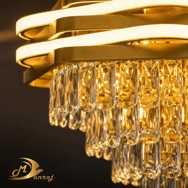 Manraj_Modern_Luxury_Crystal_Led_Chandelier_For_Living_Room,_Gold_Finish_Ceiling_Light_With_Premium_K9_Crystals,_Warm_Led_Chandelier_For_Dining_Room,_Bedroom_&_Luxury_Interior_Décor_(400Mm)
