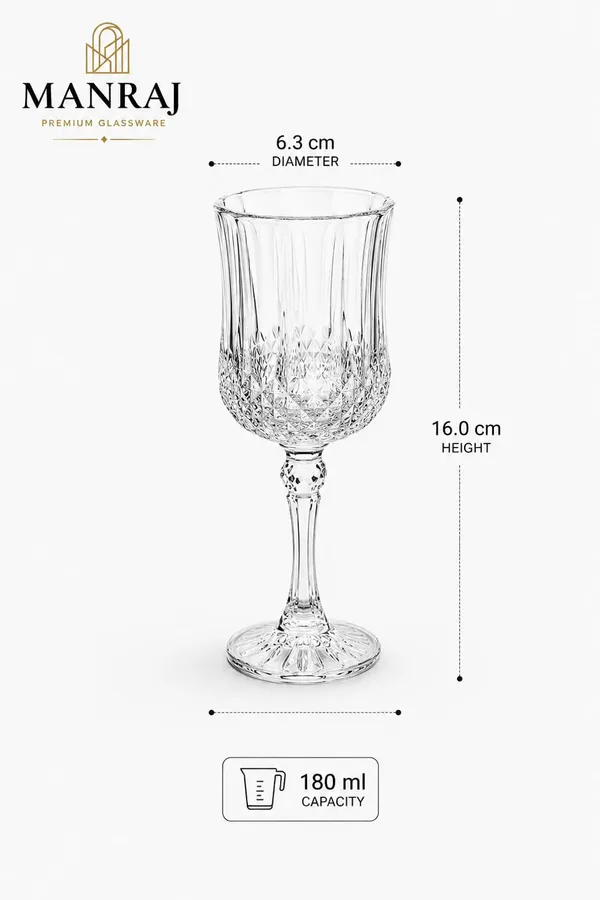 Manraj_Premium_Quality_Wine_Glass_Set_Of_6_180Ml,_Crystal_-_Vintage_Wedding_Premium_Glass_Party_Barware_Ideal_For_Cocktail,_Juice