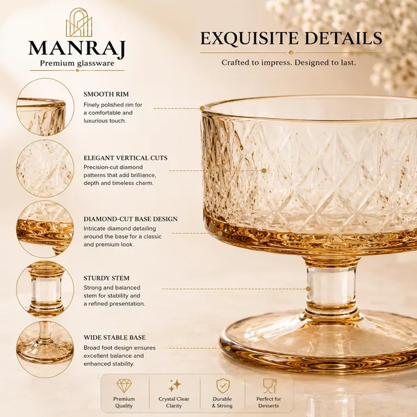 Manraj_Round_Shape_Set_Of_6_For_Ice_Cream_Cup_(180Ml_Each)_-_Dessert_Bowls_For_Sweets_&_Pudding_Suitable_For_Ice_Cream_Bowl,_Serving_Bowl,_Dessert_Bowl_(Gold)
