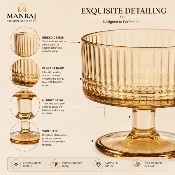 Manraj_Round_Shape_Set_Of_6_For_Ice_Cream_Cup_(180Ml_Each)_-_Dessert_Bowls_For_Sweets,_Pudding_Suitable_For_Ice_Cream_Bowl,_Serving_Bowl,_Dessert_Bowl_(Gold)
