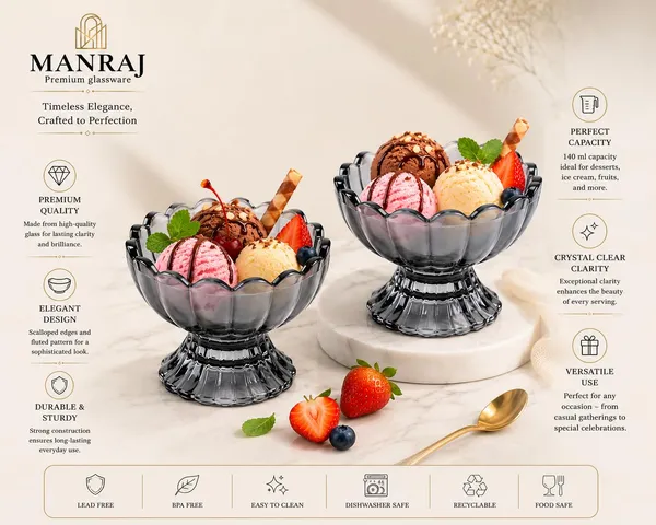 Manraj_Flower_Shape_Set_Of_6_For_Ice_Cream_Cup_(140Ml_Each)_-_Dessert_Bowls_For_Sweets_&_Pudding_Suitable_For_Ice_Cream_Bowl,_Serving_Bowl,_Dessert_Bowl_(Black)