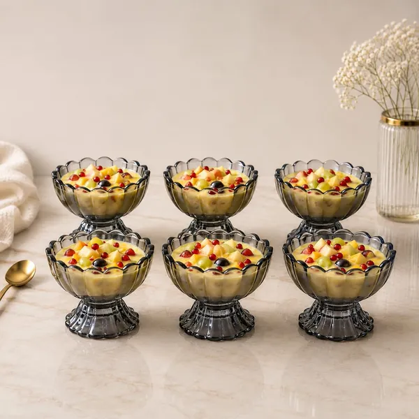 Manraj_Flower_Shape_Set_Of_6_For_Ice_Cream_Cup_(140Ml_Each)_-_Dessert_Bowls_For_Sweets_&_Pudding_Suitable_For_Ice_Cream_Bowl,_Serving_Bowl,_Dessert_Bowl_(Black)