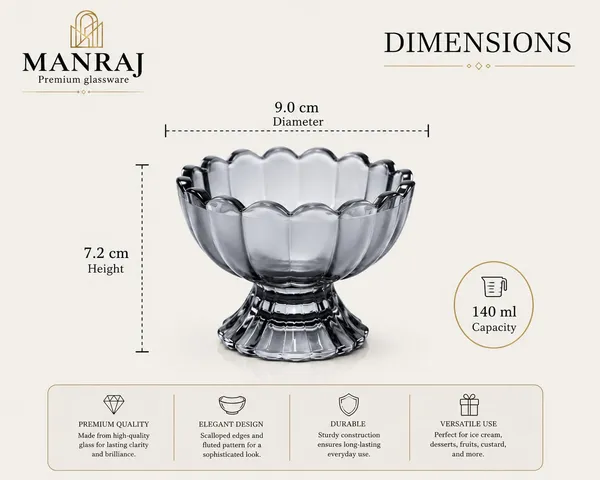 Manraj_Flower_Shape_Set_Of_6_For_Ice_Cream_Cup_(140Ml_Each)_-_Dessert_Bowls_For_Sweets_&_Pudding_Suitable_For_Ice_Cream_Bowl,_Serving_Bowl,_Dessert_Bowl_(Black)