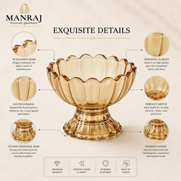 Manraj_Flower_Shape_Set_Of_6_For_Ice_Cream_Cup_(140Ml_Each)_-_Dessert_Bowls_For_Sweets_&_Pudding_Suitable_For_Ice_Cream_Bowl,_Serving_Bowl,_Dessert_Bowl_(Gold)