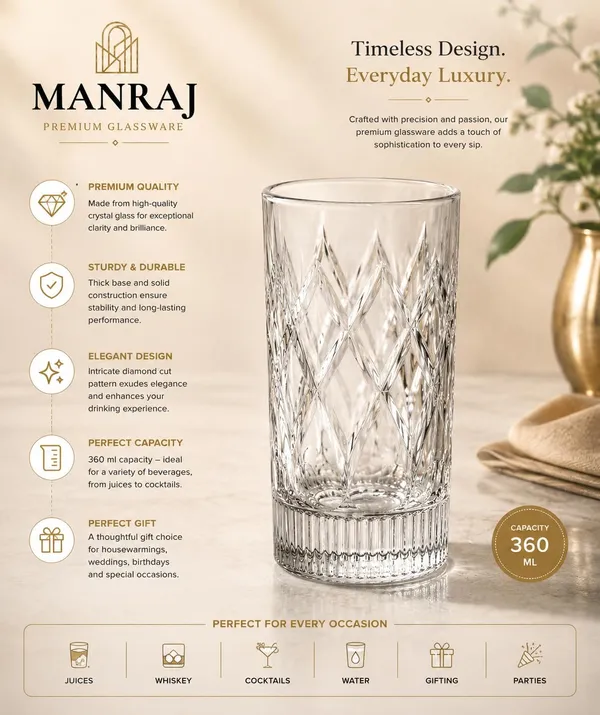 Manraj_Premium_Quality_Water/Juice_Glass_Set_Of_6_360Ml,_Nova_-_Drinking_Glasses_For_Iced_Tea,_Cold_Drink,_Mojito,_Everyday_Use