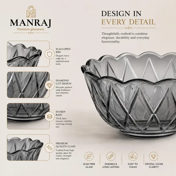Manraj_Flower_Shape_Set_Of_6_For_Dessert,_Dips,_Nuts_And_Snacks_Bowls_(170Ml_Each)_For_Mixing,_Storing_Suitable_For_Serving_Desserts,_Fruits,_Dry_Fruits,_Lentils_And_Snacks_(Black)
