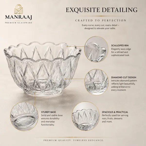 Manraj_Flower_Shape_Set_Of_6_For_Dessert,_Dips,_Nuts_And_Snacks_Bowls_(170Ml_Each)_For_Mixing,_Storing_Suitable_For_Serving_Desserts,_Fruits,_Dry_Fruits,_Lentils_And_Snacks_(Clear)