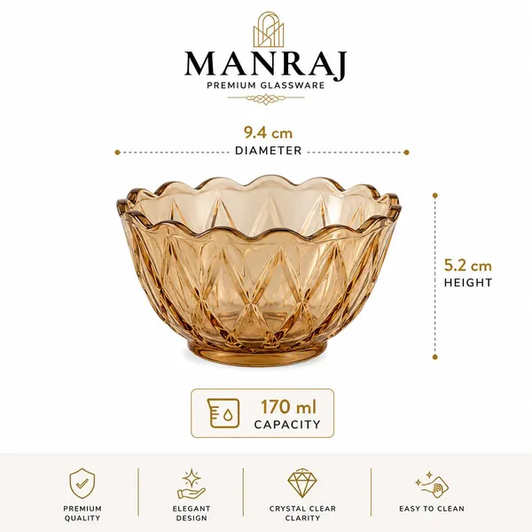 Manraj_Flower_Shape_Set_Of_6_For_Dessert,_Dips,_Nuts_And_Snacks_Bowls_(170Ml_Each)_For_Mixing,_Storing_Suitable_For_Serving_Desserts,_Fruits,_Dry_Fruits,_Lentils_And_Snacks_(Gold)