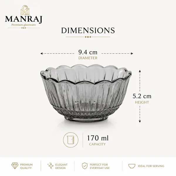 Manraj_Flower_Shape_Set_Of_6_For_Dessert,_Dips,_Nuts_&_Snacks_Bowls_(170Ml_Each)_For_Mixing,_Storing_Suitable_For_Serving_Desserts,_Dry_Fruits,_Fruits,_Lentils_And_Snacks_(Black)