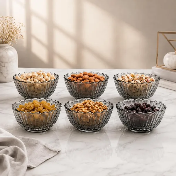 Manraj_Flower_Shape_Set_Of_6_For_Dessert,_Dips,_Nuts_&_Snacks_Bowls_(170Ml_Each)_For_Mixing,_Storing_Suitable_For_Serving_Desserts,_Dry_Fruits,_Fruits,_Lentils_And_Snacks_(Black)