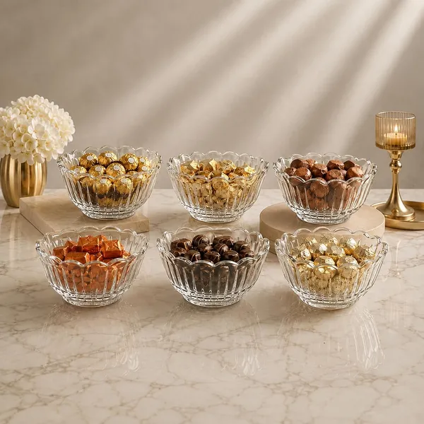 Manraj_Flower_Shape_Set_Of_6_For_Dessert,_Dips,_Nuts_&_Snacks_Bowls_(170Ml_Each)_For_Mixing,_Storing_Suitable_For_Serving_Desserts,_Dry_Fruits,_Fruits,_Lentils_And_Snacks_(Clear)