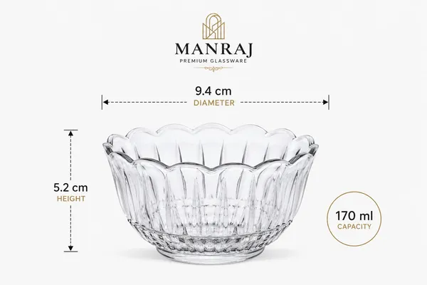 Manraj_Flower_Shape_Set_Of_6_For_Dessert,_Dips,_Nuts_&_Snacks_Bowls_(170Ml_Each)_For_Mixing,_Storing_Suitable_For_Serving_Desserts,_Dry_Fruits,_Fruits,_Lentils_And_Snacks_(Clear)